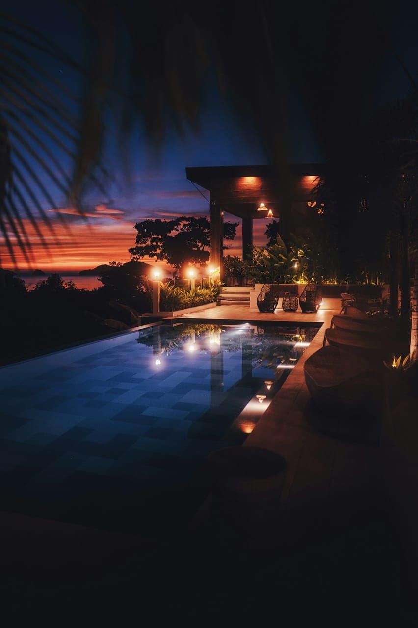 Bali villa · sunset
